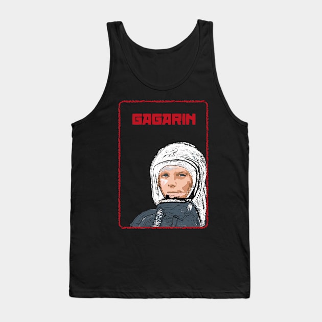 Yuri Gagarin Drawing Tank Top by Raimondi